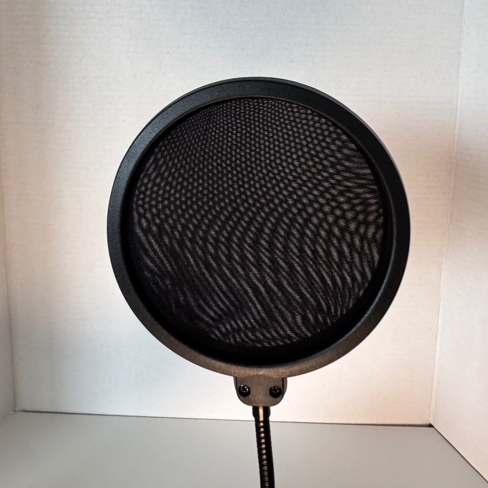 Pop filter (6") Double-layer mesh adjustable 360° gooseneck + clamp mount